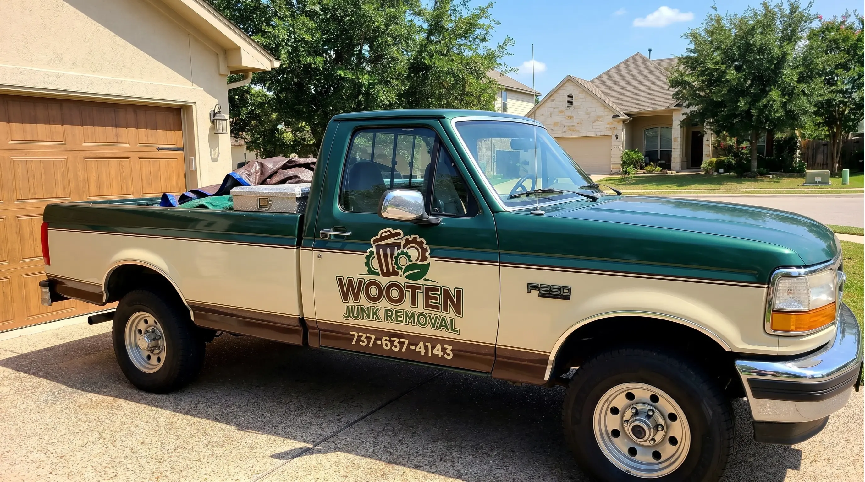 Wooten Junk Removal crew hauling junk in Austin TX